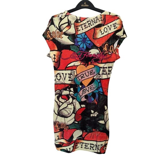 Vintage Ed Hardy Knit Dress True Love Rock N Roll Size Large - Picture 5 of 9